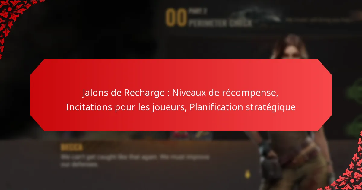 Jalons de Recharge : Niveaux de récompense, Incitations pour les joueurs, Planification stratégique