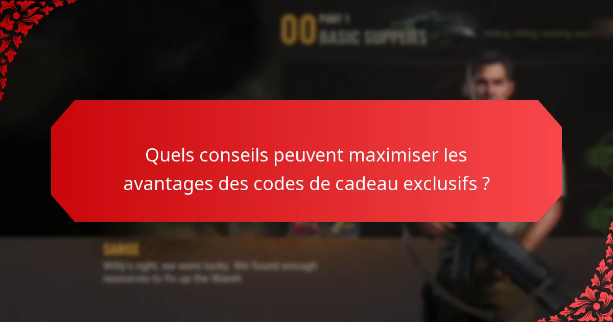 Quels événements spéciaux sont associés aux codes de cadeau exclusifs ?