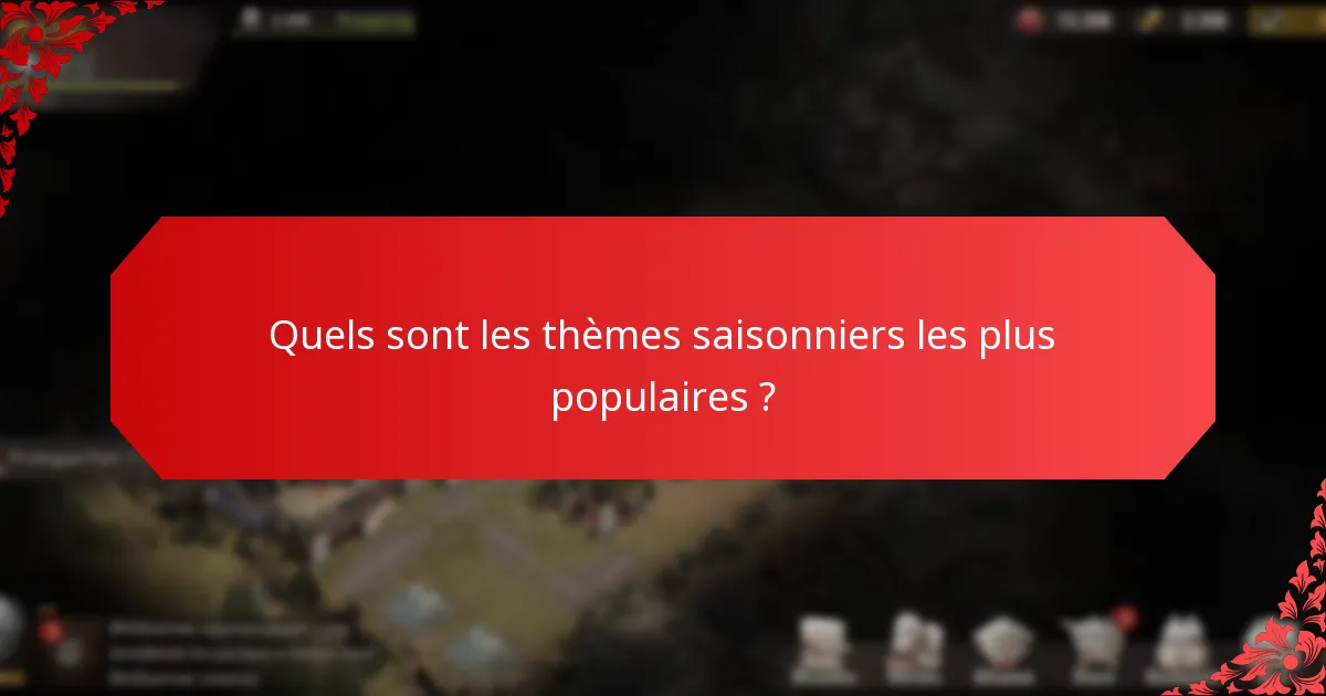 Quels sont les thèmes saisonniers les plus populaires ?